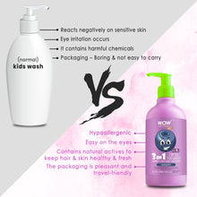 Load image into Gallery viewer, WOW Skin Science Kids Tip to Toe Wash - Shampoo - Conditioner - Body Wash - No Parabens, Sulphate, Silicones, Mineral Oil or Color - Blueberry - 300 ml