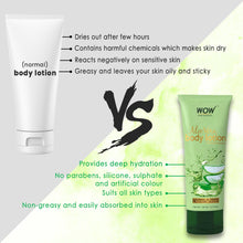 Load image into Gallery viewer, WOW Skin Science Aloe Vera Body Lotion - Ultra Light Hydration - No Mineral Oil, Parabens, Silicones, Color & PG - 100 ml